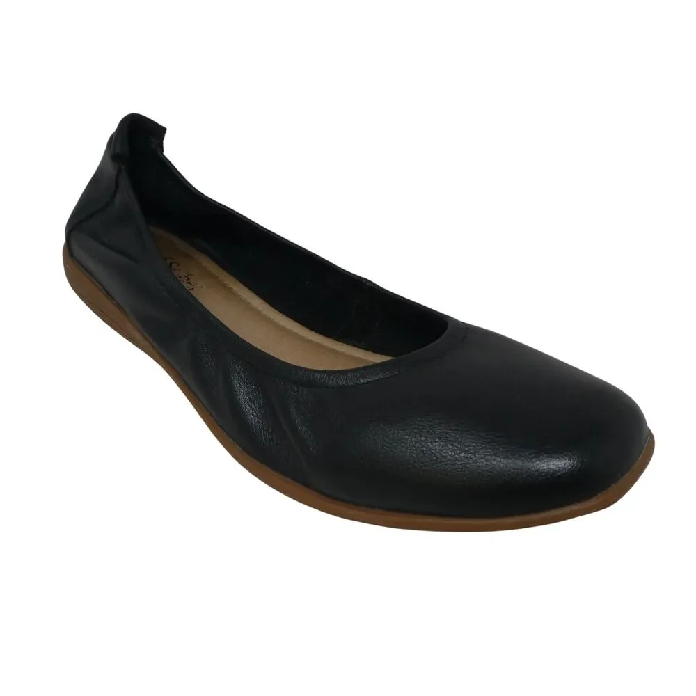 Joseph Seibel Fenja Black Leather Ballet Flats‎